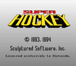Super Hockey (Europe) Title Screen